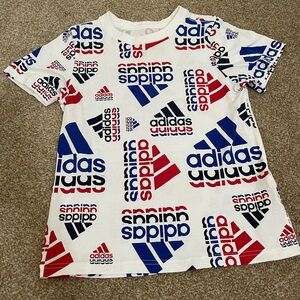 Adidas Kids Logo Tee - White, Red, Blue, Black